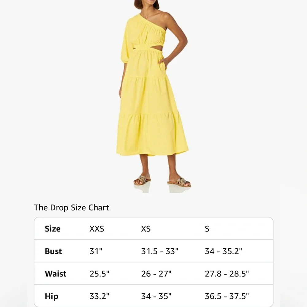 The Drop Women's April One Shoulder Cut-Out Tiered Midi Dress